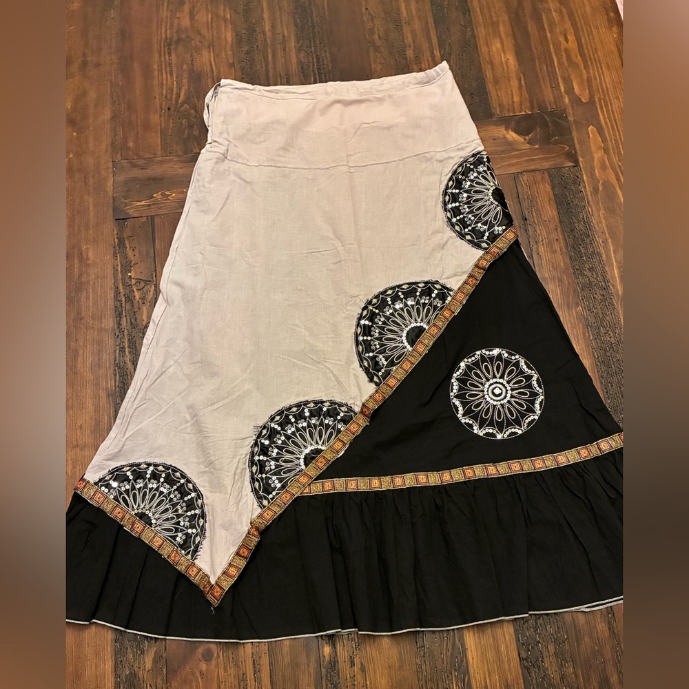 NWT Cotton Bohemian Maxi Skirt Size Small Boho Hippie Festival Gypsy Peasant New